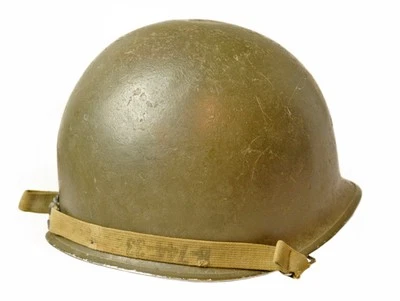 Casque M-1 US WW2 744th tank battalion - Photo 1/4
