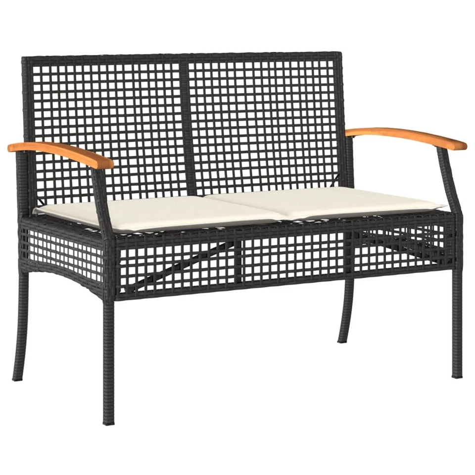 vidaXL Garden Bench Black and brown