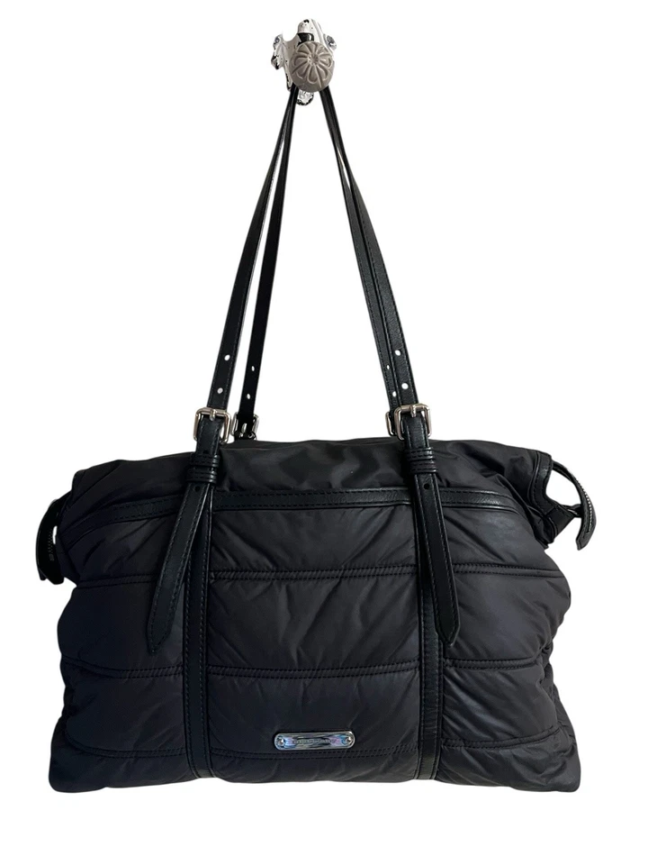 Bolso de Mano Burberry Abbey Acolchado Negro Nylon con Cuero Lujo Pañales Precio de Venta sugerido por el fabricante G2U Foto 1 de 4
