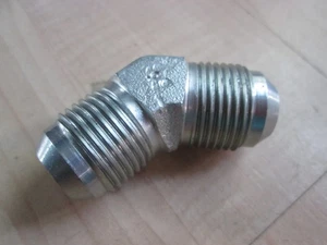 Hydraulic Line Fitting 45 Deg. Stainless 5/8" JIC 37 to 5/8" JIC 37 #H22DA - Picture 1 of 4