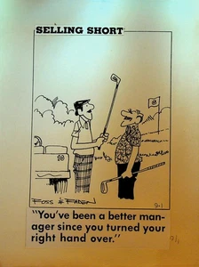 Selling Short Original Comic Strip Art 1980s Better Manager Golf Right Hand Over - Picture 1 of 1