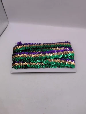 Borde estilo elástico de lentejuelas vintage de Mardi Gras 5 yardas Foto 1 de 4