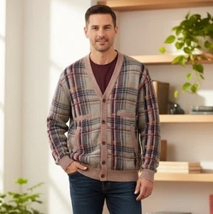 UNDERCOVER Co LTD Cardigan Vintage Plaid Japan Wool Cashmere Sweater Size L - Bild 1 von 5