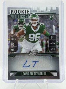 Leonard Taylor III 2024 Panini Contenders Optic Rookie Ticket Auto #155 Jets A - Bild 1 von 2