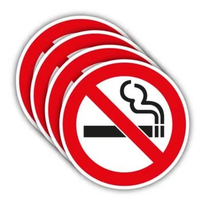 (4) No Smoking No Smoking Warning Sign Smoke Free Safety VINYL STICKER Label  - Picture 1 of 1