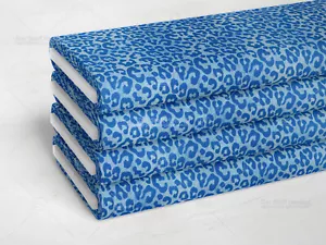 Jersey Baumwolljersey Stoff Leopard auf Jeans CYAN HELLBLAU 12,98/m - Bild 1 von 2