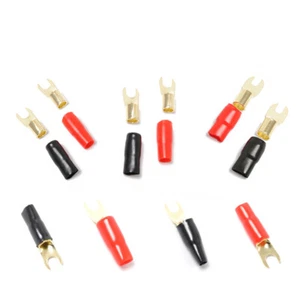 New For Speaker Wire Connectors 4GA Terminal Spade Adapter Copper Terminals Kit - Picture 1 of 6