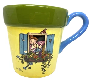 1999 Mary Engelbreit Mug Teleflora 20 oz Coffee Cup Gardening Flower Pot ME Ink - Picture 1 of 8