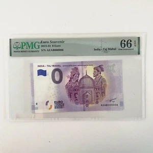PMG 66 Gema sin circular - 0 euros recuerdo billete India - Taj Mahal AEAB000006 - Imagen 1 de 3