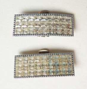 Paire de broche clip de corsage style ART DECO avec strass - Picture 1 of 3