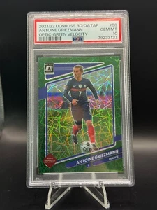 PSA 10 Antoine Griezmann 2021-22 Donruss Ottica Verde Velocità #58 GIOCO PERFETTO COME NUOVO - Foto 1 di 2