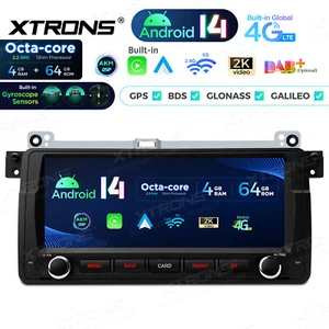 Autoradio XTRONS 8.8" Android 14 4+64GB GPS Giroscopio DSP per BMW E46 M3 Rover75 - Foto 1 di 22