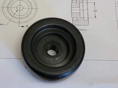 Swisher 2035 - Rueda de rodillo roscada - perforada roscada 5/8-11 sin circular a través Foto 1 de 3