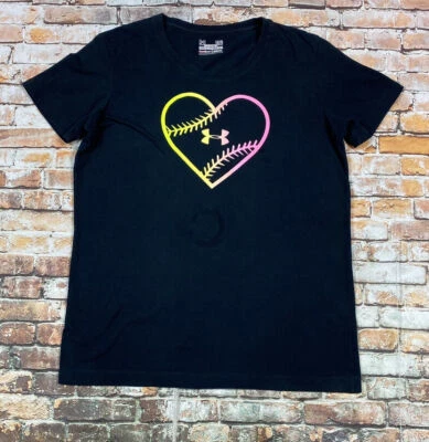 Рубашка женская Under Armour большая черная бейсбольная спортивная тренировочная футболка женская - Изображение 1 из 4