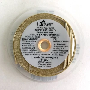 Clover 700/Gold Quick Bias Bügeleinlage Schrägband 1/4" x 11 yd GOLD LAHM - Bild 1 von 2