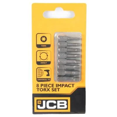 JCB Impact Bit Set TORX 1/4" 8-teilig T10 bis T40 25 mm Schrauberbit Satz