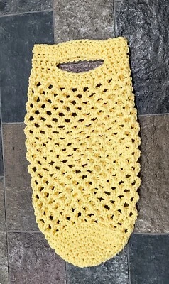 Bolsa de productos de mercado de ganchillo hecha a mano - Bolso reutilizable para supermercados playa ecológica Foto 1 de 2