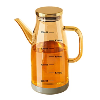 Oil Pour Bottle Refillable Soy Sauce Vinegar Glass Jug With Anti-Drip With Scale - Image 1 of 4