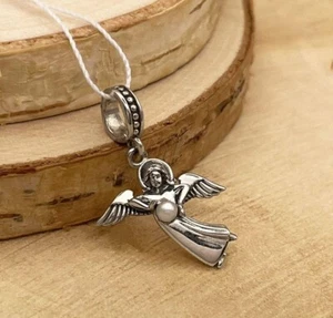 925 Sterling Silber Engel Anhänger 0,9" Religiös Charm Schutz Geschenk Unisex - Bild 1 von 6