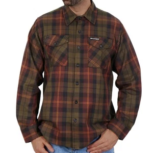 Hot Leathers Green Orange and Brown Flannel Shirt - Picture 1 of 4
