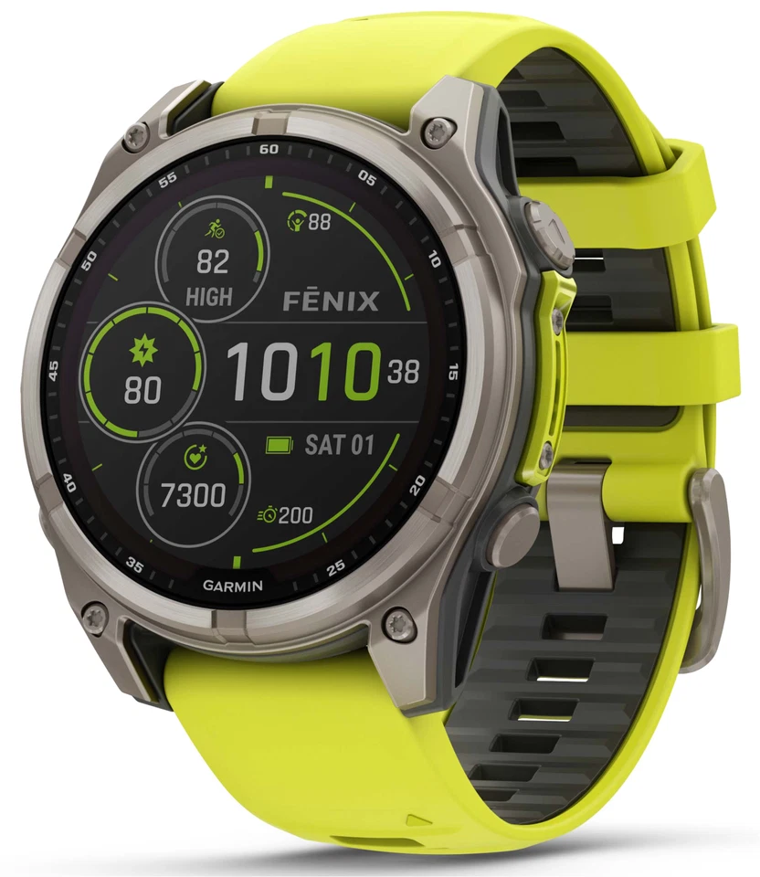 Reloj inteligente Garmin Fenix 8 47 mm titanio zafiro solar amplificador amarillo Foto 1 de 4