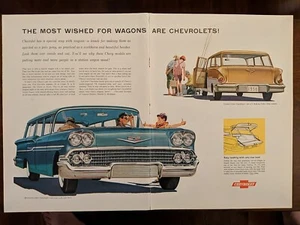1958 Chevrolet Brookwood 4 Door & Yeomann 2 Door Station Wagon Print Ad - Bild 1 von 1