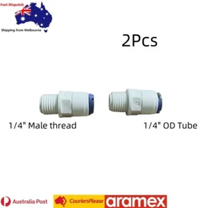2x Pushfit 1/4" Tube x 1/4" BSP Straight Adaptor Fridge Water Filter Fitting 6mm - Picture 1 of 4