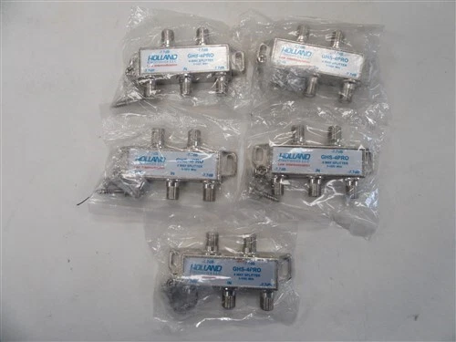 HOLLAND HIGH SHIELD ANTENNA SPLITTER / COMBINER - 4 WAY GHS-4PRO ( SET OF 5 )  - Image 1 of 4