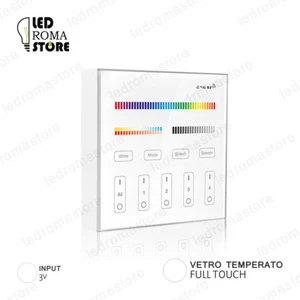 TELECOMANDO DA PARETE RGBW+CCT 4 ZONE 2.4GHz X FARETTI E STRISCE LED DIMMER - Foto 1 di 1