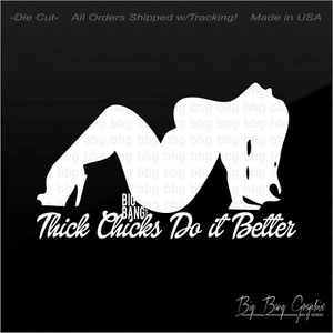 THICK CHICK Vinyl decal Sticker DIE CUT Car Truck Window I love Phat Fat Girls - Picture 1 of 3