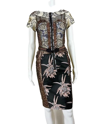 BYRON LARS Beguile Noemi Dress Brocade Lace Floral 2 Anthropologie BEST PRICE - Image 1 of 4