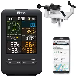 Logia 15-in-1 Wi-Fi Weather Station with 5-in-1 Solar Sensor Array, Indoor/Ou... - Picture 1 of 7