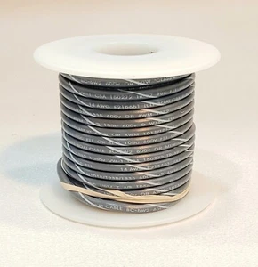 14 AWG UL1015 600 voltios cable de conexión gris con rayas blancas 25 pies ¡NUEVO! - Imagen 1 de 1
