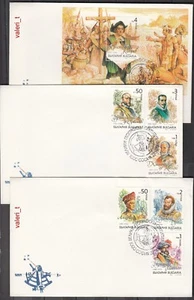 1992 Bulgaria scoperta geografica Colombo Magelan Fr.Drake...S-S+ set, 3 x FDC - Foto 1 di 3