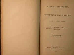 CRABB'S ENGLISH SYNONYMES By George Crabb 10th Edition 1878 HC - Imagen 1 de 10