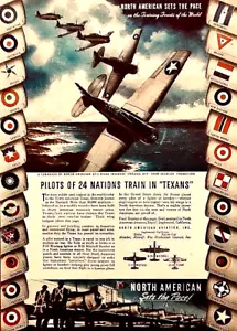 NORTH AMERICAN AVIATION—FIGHTERS BOMBERS TRAINERS—WWII PLANES—1940s PRINT AD - Picture 1 of 1