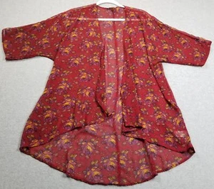 Lularoe Kimono Top Women’s Small S Floral Short Sleeve Open Front Boho Sheer Fun - Picture 1 of 9