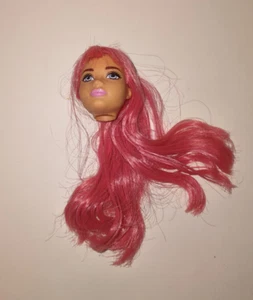 Doll Head Long Pink Hair DIY Accessories Heads For 6" to 8" Doll - 1/6" scale - Picture 1 of 3