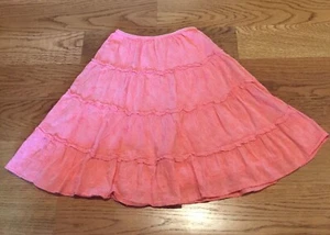 CHEROKEE Kids Girls Pink Peach Coral Floral Embroidered Skirt Size Medium M EUC - Picture 1 of 4