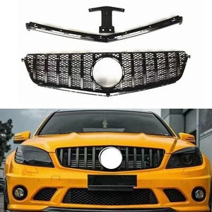 Für Benz C63 2008-2011 GT Frontstoßstangengrill mit Halterung + Rahmenleiste - Picture 1 of 5