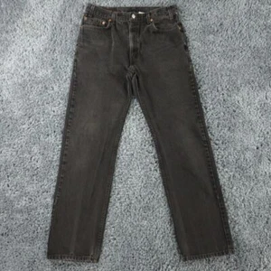 Levis 505 Jeans Mens ' 36x34 Black Denim Straight Leg Distressed 34x33* 1999 - Picture 1 of 12