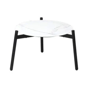 Livsip Outdoor Coffee Side Marble Table 50cm Round White - Picture 1 of 7