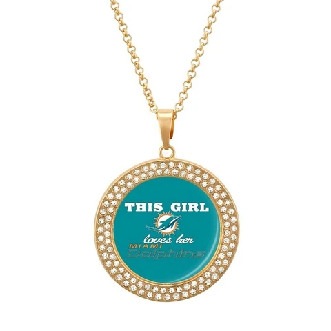 This Girl Loves Her Miami Dolphins Necklace Women Jewellery ,fans Gift Cover