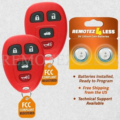 2 For 2005 2006 2007 2008 2009 2010 Pontiac G6 4b Keyless Entry Remote Key Red Foto 1 de 4