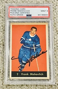 HIGH GRADE FRANK MAHOVLICH 60-61 PARKHURST HOCKEY SIGNED CARD NICE AUTO PSA/DNA - Picture 1 of 3