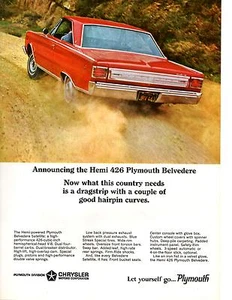 1966 PLYMOUTH HEMI 426 BELVEDERE ~ ORIGINAL DRUCKANZEIGE - Bild 1 von 1