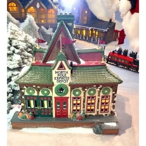 VTG Dept 56 “North Pole Express Depot” North Pole Series Handpainted Org Box - Picture 1 of 11