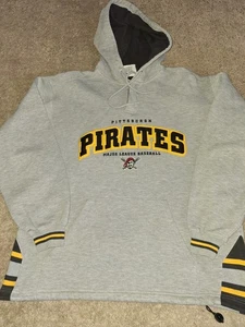 Vintage  Pittsburgh Pirates Hoodie Sweatshirt Medium Gray Lee Sport  - Picture 1 of 8