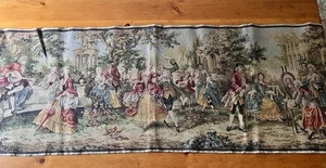Escena de tapiz victoriano de colección hecha en Bélgica 57”x19” corredor de mesa colgante de pared - Imagen 1 de 7