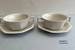 PAR DE CUENCOS Y PLATILLOS CUPÉ SOPA BLANCA JOHNSON BROTHERS DE COLECCIÓN - FAB - Imagen 1 de 14